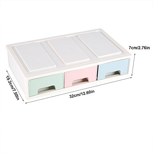 Desktop Drawer Organizer Desktop Office Storage Box Container with Craft Office Items Cosmetic(Single Layer Three Drawers) - view 3