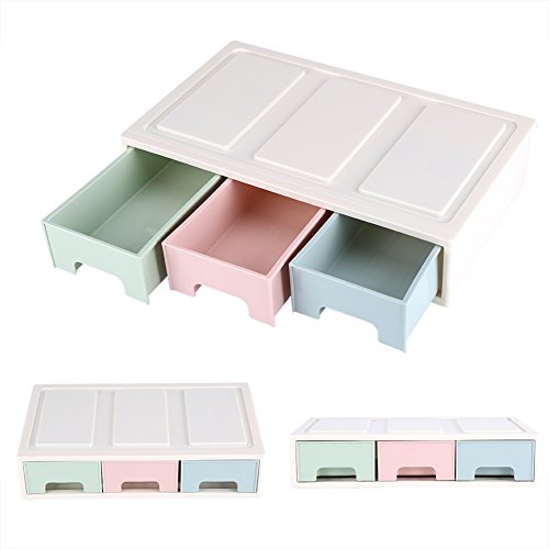 Desktop Drawer Organizer Desktop Office Storage Box Container with Craft Office Items Cosmetic(Single Layer Three Drawers) - view 6