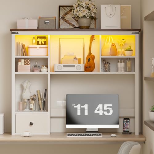 Desktop Bookshelf, Computer Up to 27”, Adjustable Storage Shelf - view 5