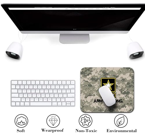 US Army Military Design Mouse Pad, Vintage Camouflage Patriotic Desk Mat - view 6