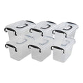 1.5 L Plastic Clear Storage Box, Multi-Purpose Bin with Lid, 6-Pack