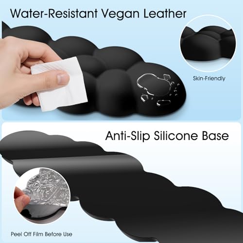 Cloud Wrist Rest Keyboard Cushion and Cloud Mouse Pad, Black - view 5