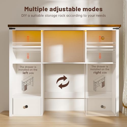 Desktop Bookshelf, Computer Up to 27”, Adjustable Storage Shelf - view 4