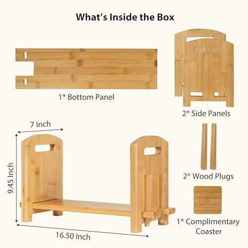 Adjustable Desktop Bookshelf - Sturdy Desk Bookshelf and Book Organizer - No Tools Required to Assemble This Desktop Bookcase, Perfect Tabletop Book Shelf for Office, Study Room - view 2