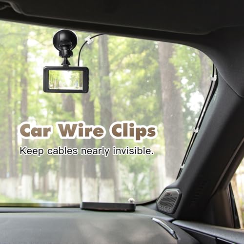 50Pcs Strong Adhesive Cable Clips, Small, Dash cam Clips, car Wire Clips,Cord Organizer Cable Management,Cord Holder for Under Desk TV wall nightstand Office Home - view 4