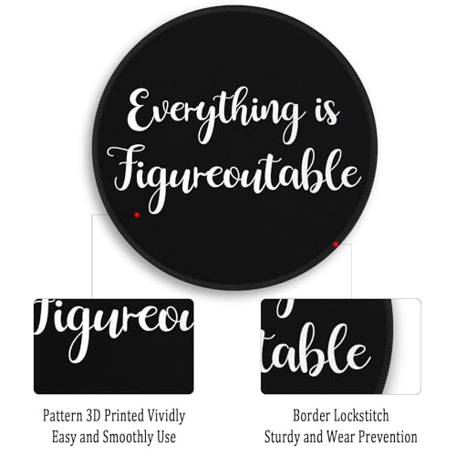 Everything is Figureoutable Mouse Pad, Inspirational Desk Decor - view 4