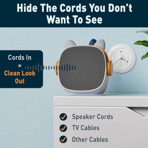 In-Wall Cable Hider 2 Sets, 3" Hole Saw Included, Wall Cable Management Kit for TV, Speaker, Monitor & Other Cables, Large Cable Pass Through with Locking Brackets, Cord Concealer for Clean Setup - view 3