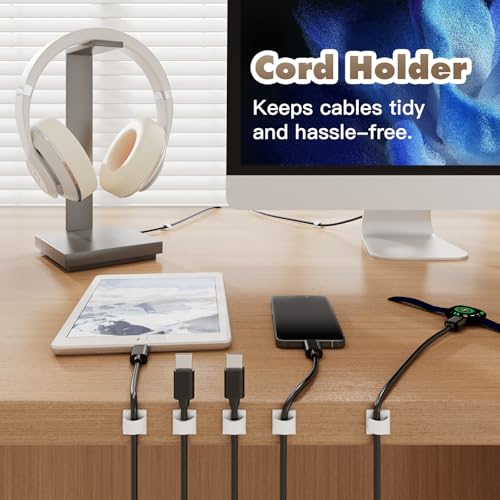 50Pcs Strong Adhesive Cable Clips, Small, Dash cam Clips, car Wire Clips,Cord Organizer Cable Management,Cord Holder for Under Desk TV wall nightstand Office Home - view 5