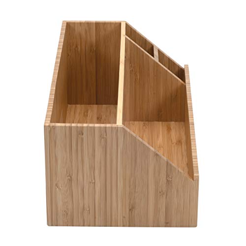 Bamboo Desktop All-In-One Organizer for File Folders, Notepads, Pens, Stationary Items, Small Electronics and more - view 5