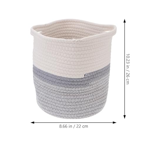 Woven Storage Basket Cotton Rope round Home Organization for Small Objects - view 2
