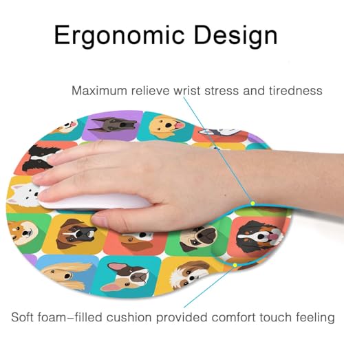 Ergonomic Mouse Pad with Wrist Support, Cute Dog - view 5