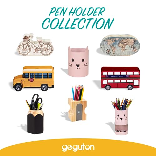Sharpener Shaped Pen Holder – Black Solid Wood and Steel and Retro Design – Organizes Desk Accessories, Adds Charm to Workspaces, Great Gift – Fun Collection - view 6