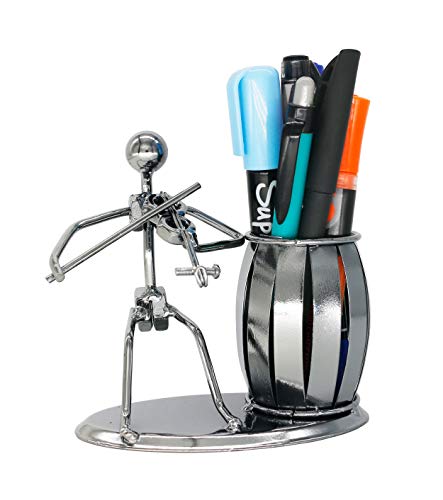 Metal Pencil Holder, Office Supply Pen Organizer Desktop Decoration Stand Container (Violin)
