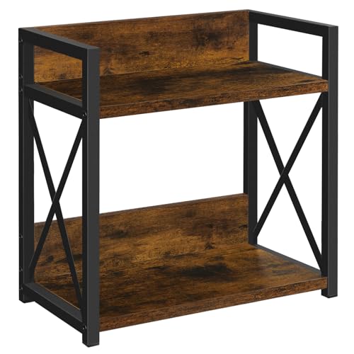 Countertop Shelf Organizer,Coffee Bar Accessories,Spice Rack,Coffee Counter Shelf,2 Tier Coffee Organizer Station for Mugs,Cups,Cream,Syrup(Rustic Brown,Large)