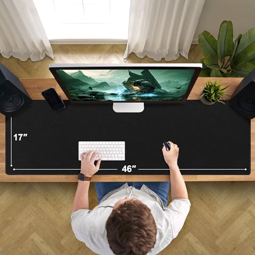 Huge 46”x17” 5mm Gaming Mouse Pad Large Mouse Pad for Desk Gaming Giant Black XXL Thick Long Extra Large Extended Big Gamer Desk Mat - view 6