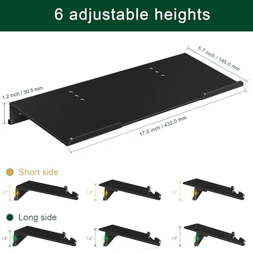 Computer Keyboard Stand for Desktop - 6-Level Height Adjustable Acrylic Keyboard Riser Non-Slip Ergonomic Key Board Tray Holder for Home School Office Desk Accessories, Black - view 3