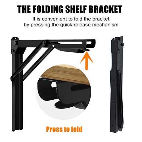 24" Folding Shelf Brackets, Collapsible Brackets for Shelves - view 4