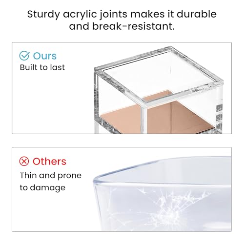 3-Tier Stackable Acrylic Holder, Clear with Rose Gold Base - view 5