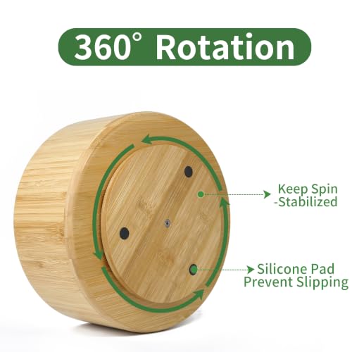 360 Rotating Bamboo Pen Holder for Desk, Art Supply Storage, Medium - view 4