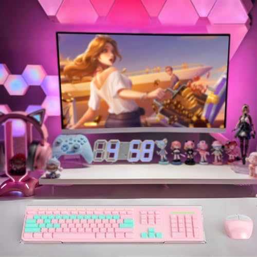 Ergonomic Computer Keyboard Stand - Clear Acrylic Keyboard Riser Tilted Keyboard Holder Keyboard Tray with Lightpink Non-Slip Strip for Easy Typing at Home School Office Desk Accessories - view 3