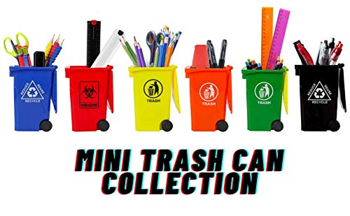Mini Trash Can Pencil Holder for Desks, Complete Bundle - view 2