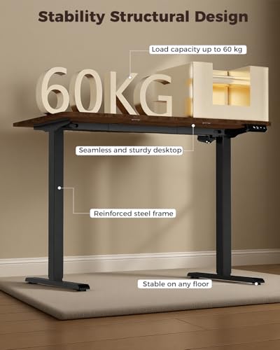 Standing Computer Gaming Office Desk - 48 x 24 Inches Adjustable Stand Up Electric Height Rising Table with Memory Presets for Home Study Writing PC Work, Modern Simple Walking Sit Desk, Easy Assembly - view 6