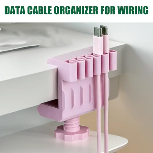 Cable Organizer Clips for Deskside, Clamp on Cord Holder with Multi Slot Routing for Study Table Cable Routing Clip Charging Wire Holder Computer Cord Keeper Table Guide - view 2