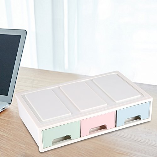 Desktop Drawer Organizer Desktop Office Storage Box Container with Craft Office Items Cosmetic(Single Layer Three Drawers) - view 2