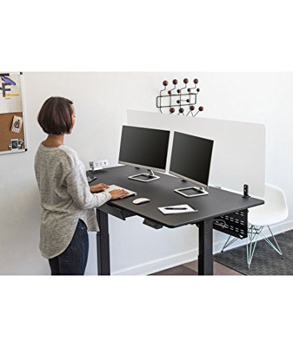 Stand Up Desk Store Under Desk Cable Management Tray Black Horizontal Computer Cord Raceway and Modesty Panel (Black, 51") - view 4