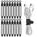 Silicone Cable Ties, Cord Organizer Cable Management(16Pcs-Black)
