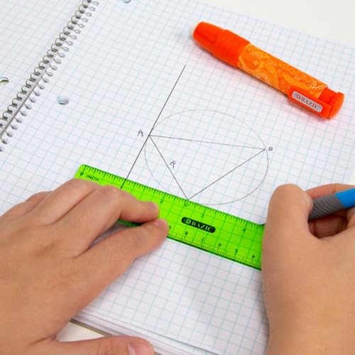 6 in Clear Plastic Ruler, Inch & Metric, 3 Pack - view 3