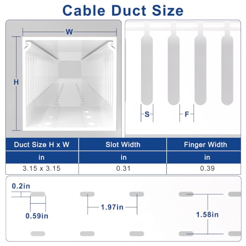 3"H x 3"W Cable Raceway, 6ft Under Desk Wire Management Channel White - view 2