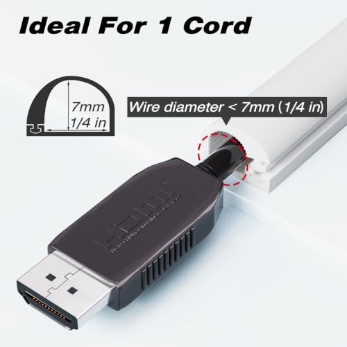 39" Silicone Cord Hider for Wall Mount TV, White Self-Adhesive Cable Hider - view 2