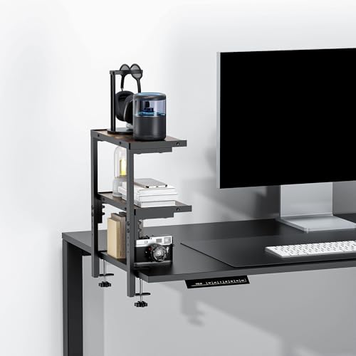 2 Tier Clamp on Desk Shelf (Wood) - view 7