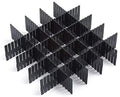 8pcs DIY Plastic Grid Drawer Dividers Adjustable Drawer Organizer Storage Separators Tidy Container for Closet, Office Desk, Kitchen Storage, Dresser, Makeup Tools, Underwear, Socks (Black)