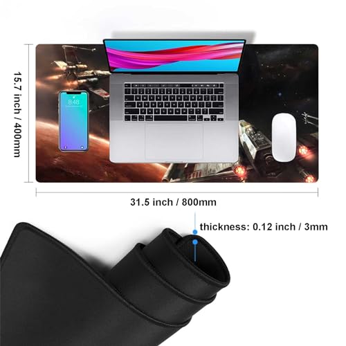 XXL Large Gaming Mouse Pad,Mousepad with Stitched Edge Frame & Non-Skid Rubber Base,Desk Mat for Work,Office Desk Pad for Laptop,Computer Keyboard and Mice Combo Pads Mouse Mat 31.5X15.7 inches - view 5
