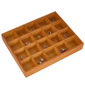 20 Grids Pine Wood Sorting Tray, Stackable Jewelry Organizer Closet Drawer Divider Organizer Storage Trays Containers for Closet Organization Jewelry Display, Crafts, Jewelry, Brown