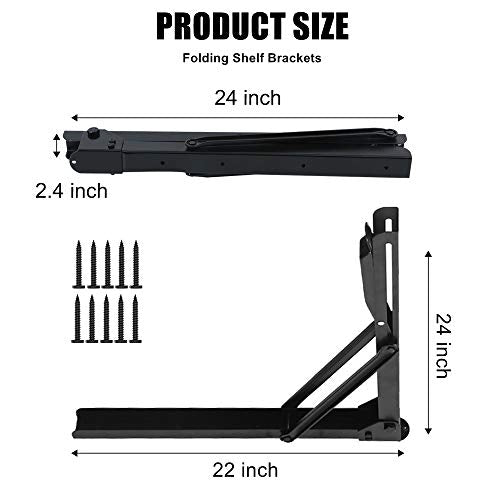 24" Folding Shelf Brackets, Collapsible Brackets for Shelves - view 6
