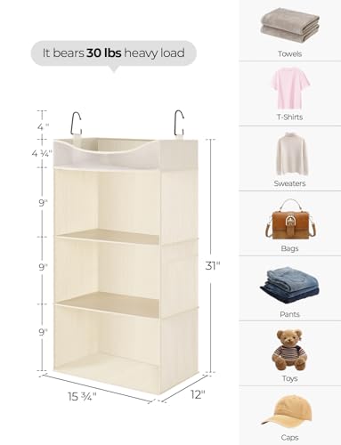 3-Shelf Hanging Closet Organizer with Half Compartment - view 3
