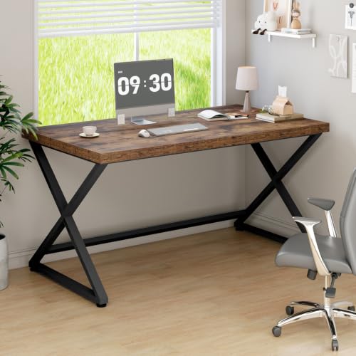 47" Computer Desk, Home Office Work Writing Study Desk, Rustic Brown - view 4