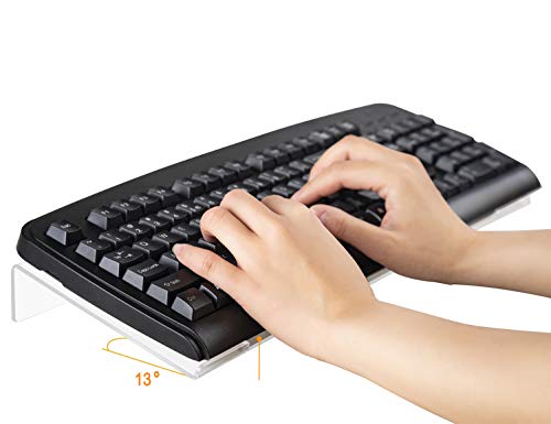 Computer Keyboard Stand, Clear Acrylic PC Keyboard Holder Stand Tilted Computer Keyboard Stand, Keyboard Riser for Ergonomic Easy Typing, Keyboard Stand for Office Desk, Home, School - view 2