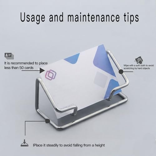 2 Pack Silver Metal Business Card Holder, Desk Card Stand for Office Home - view 6