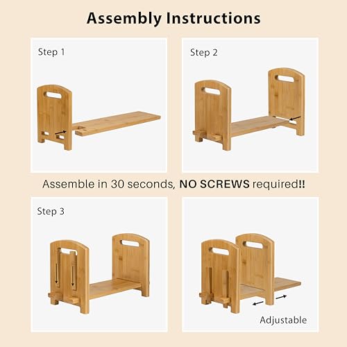 Adjustable Desktop Bookshelf - Sturdy Desk Bookshelf and Book Organizer - No Tools Required to Assemble This Desktop Bookcase, Perfect Tabletop Book Shelf for Office, Study Room - view 6