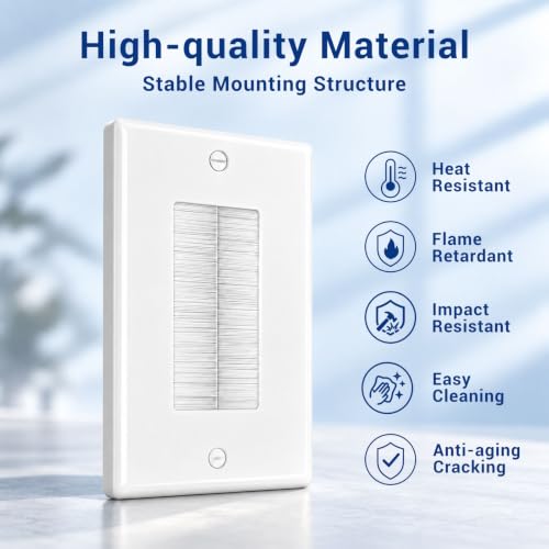 2-Pack Brush Wall Plate with Low Voltage Mounting Bracket, White - view 3