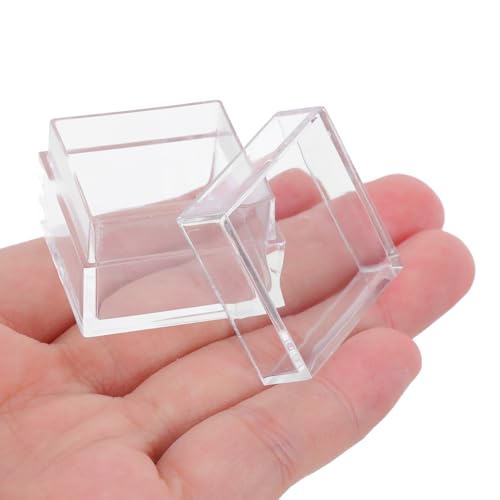 20pcs Mini Acrylic Jewelry Box Storage Container with Lid, Cube - view 4