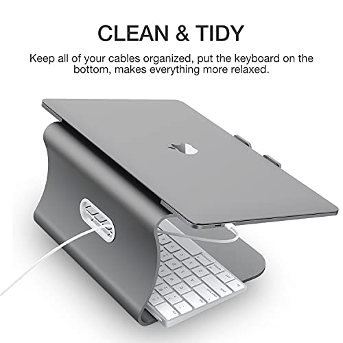 Laptop Stand Aluminum Cooling Computer Stand Holder for Apple MacBook Air Pro 11-16" Laptops (Gray) - view 3