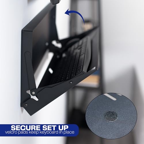 Black Flip Down 24 Inch Keyboard Tray Wall Mount, Mount-FDKB1 - view 5