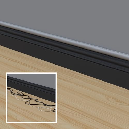 Cord Cover, Decorative Wall Cord Hider, Paintable Cable Concealer, Cable Raceway, Wire Cover, Wall Mounted TV Wire Hider, Electrical Cable Management - 1.18in W x 0.59in H x 39in Length - Gray - view 6