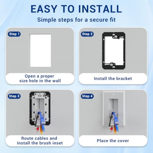 2-Pack Brush Wall Plate with Low Voltage Mounting Bracket, White - view 4