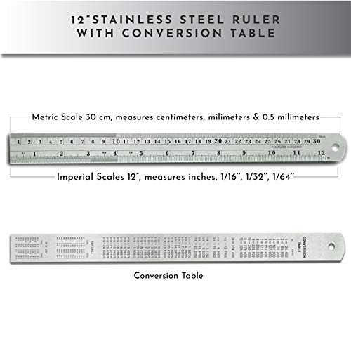 12-Inch Architectural and Engineering Scale Ruler Set (Imperial) | Laser-Etched Aluminum Triangular Drafting Tool | for Architect and Civil Engineer Blueprints | Standard Metal Ruler Included - view 6